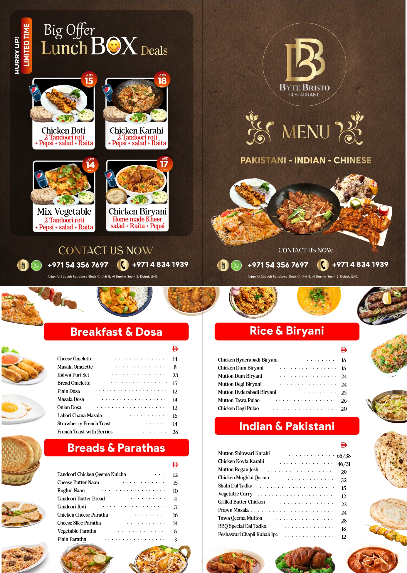 BB Flyer Menu Design